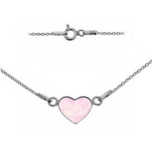 NB-0200-PR Stříbrný náhrdelník se srdcem Crystals from Swarovski® POWDER ROSE