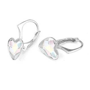 NB-0202-AB Stříbrné náušnice se srdcem Crystals from Swarovski® AB