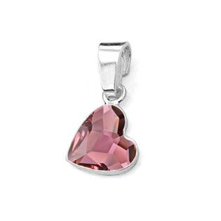 NB-0205-AP Stříbrný přívěšek se srdcem Crystals from Swarovski® Antique Pink