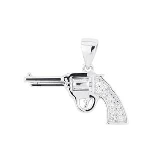 NB-4186 Stříbrný přívěšek revolver