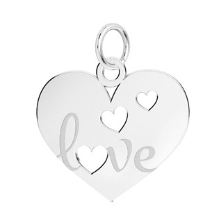 NB-4298 Stříbrný přívěšek srdce LOVE