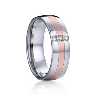 AN1034-D-52 AN1034 Dámský snubní ocelový prsten s diamanty
