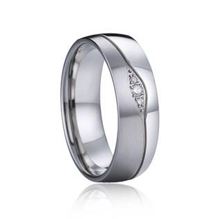AN1035-D-54 AN1035 Dámský snubní ocelový prsten s diamanty