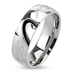 OPR1015-67 Pánský ocelový prsten LOVE, šíře 7 mm, vel. 67