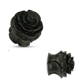 PL01005-14K Dřevěný plug do ucha růže, průměr 14 mm