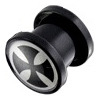 PL01080-03K Plug černý - černý kříž, průměr 3 mm