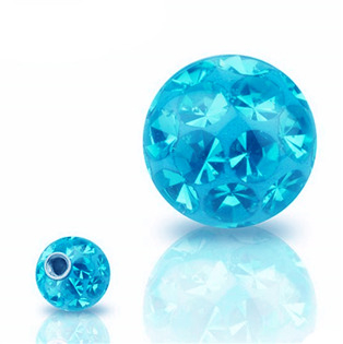 ND01023-05-DQ Náhradní kulička s krystaly Swarovski® 5 mm, závit 1,6 mm, barva tmavě tyrkysová