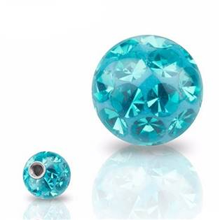 ND01023-08-DQ Náhradní kulička s krystaly Swarovski®, 8 mm, závit 1,6 mm, barva tmavě tyrkysová