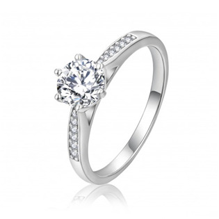 AN0011-54 Stříbrný zásnubní prsten moissanit