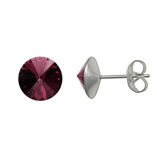 NU003-AM Ocelové náušnice Crystals from Swarovski® 6mm, AMETHYST