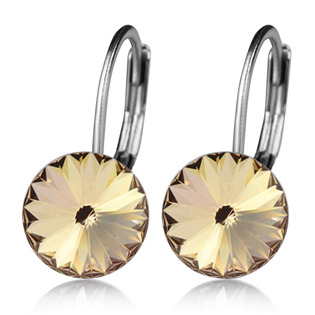 NBS08-LIS Ocelové náušnice s krystaly Swarovski®, LIGHT SILK