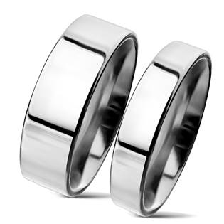 NSS3004-6,4 NSS3004 Snubní prsteny chirurgická ocel 6mm +4mm - pár
