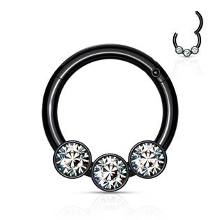 K01057-KC Černý piercing kruh segment 1,2 x 8 mm