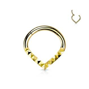 NS0054GD-1208 Zlacený segment piercing špičatý - helix / cartilage / tragus piercing 1,2 x 8 mm