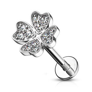 LB1081-1208 Piercing do brady - labreta čtyřlístek