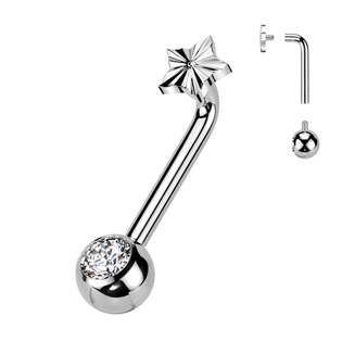 KT008-C Christina piercing TITAN, hvězdička