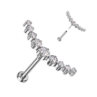 TIT1269-C Piercing do brady - PUSH IN labreta TITAN, 1,0 x 8 mm