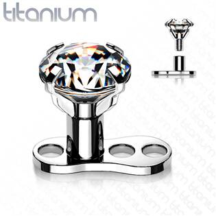 MD030C-03 Kompletní microdermal piercing 1,2 mm - čirý zirkon