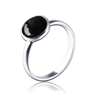 NBP96-49 Stříbrný prsten Black Agate