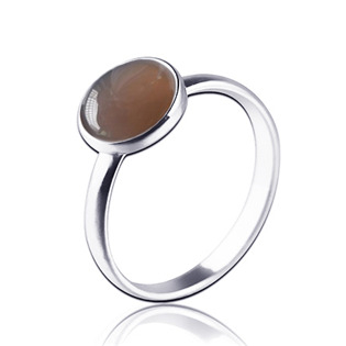 NBP98-56 Stříbrný prsten Grey Agate