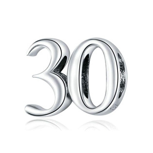 NB-8201 Stříbrný přívěšek korálek na náramek "30"