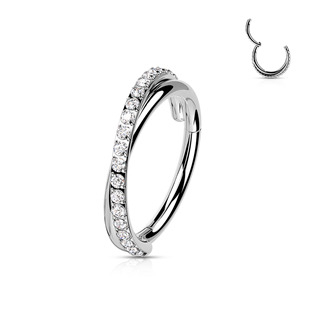 NS0055-1208 Segment kruh s překřížením - helix / cartilage / tragus piercing