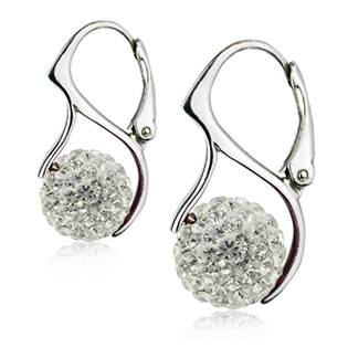 ZB3353-C Stříbrné náušnice kuličky s krystaly Preciosa® Crystal