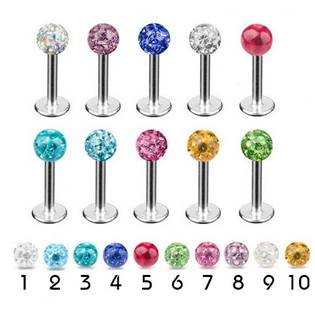 LB01097-P Piercing do brady - labreta se krystaly Swarovski®