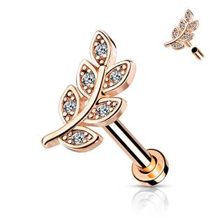 LB1099-1206 Zlacený piercing do brady - větvička