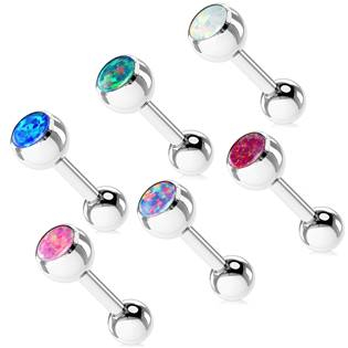 PJ0003-P Piercing do jazyka s opálem