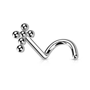 TIT1189 Piercing do nosu křížek TITAN