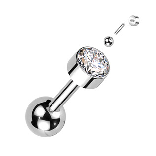 TIT1306-C Cartilage piercing TITAN, 1,2 x 6 mm, barva: čirá