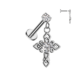 LB044-ST Piercing do brady křížek