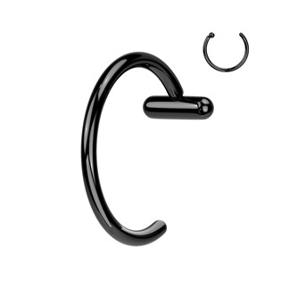 TIT1364-K Černý piercing do nosu - kruh titan