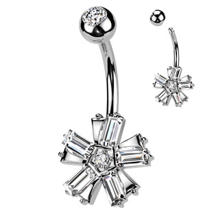 WP0070-ST Piercing do pupíku kytička