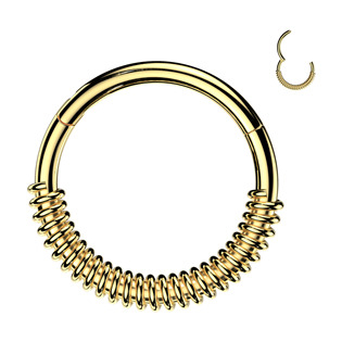 NS0067GD Zlacený segment kruh - helix / cartilage / tragus piercing