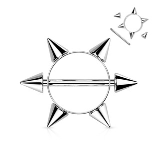 BR01015 Piercing do bradavky s hroty