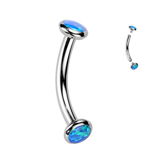 TIT1380-OP05 Piercing do obočí TITAN, modrý opál