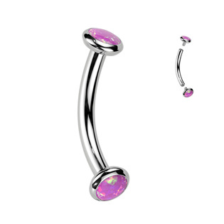 TIT1380-OP22 Piercing do obočí TITAN, růžový opál