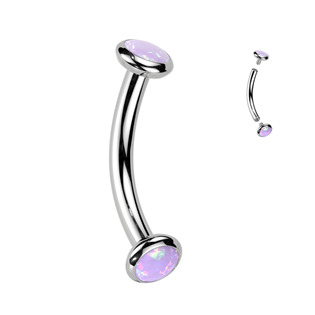 TIT1380-OP38 Piercing do obočí TITAN, fialový opál