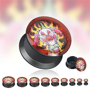 PL01051-14 Akrylátový plug do ucha "klaun" - průměr 14 mm