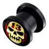 PL01080-12B Plug černý - lebka, průměr 12 mm