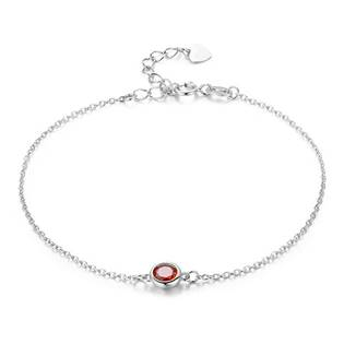 NB-1032-R Dámský stříbrný náramek s červeným zirkonem