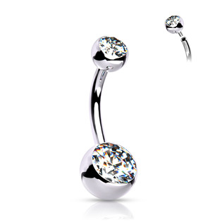 TIT1009-161058 Piercing do pupíku - banánek vnitřní závit - TITAN