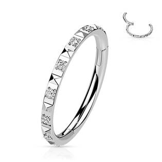 NS0049ST-1210 Segment kruh se zirkony - helix / cartilage / tragus piercing 1,2 x 10 mm