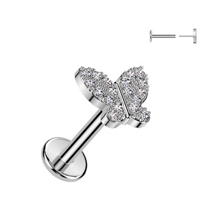 LB1134 Piercing do brady motýlek - PUSH IN labreta