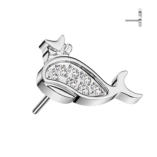TIT1501 Ozdobná část k PUSH IN piercingu TITAN, velrybka