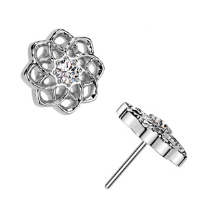 TIT1504 Ozdobná část k PUSH IN piercingu TITAN, květina