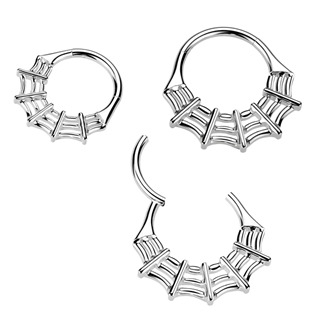 TIT1432-1210 Segment kruh pavučina - helix / cartilage / tragus piercing TITAN