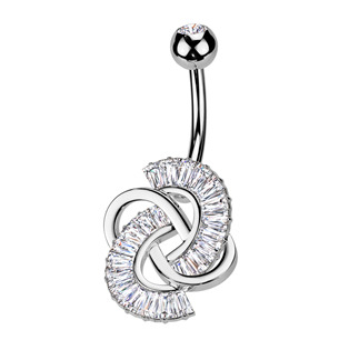 WP0079 Piercing do pupíku se zirkony